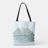 De bijtende bergen laten het avontuur Blauw beginn Tote Bag (Achterkant)
