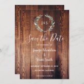 De bijtende botanische waterverf laat de datum ops save the date (Voorkant / Achterkant)