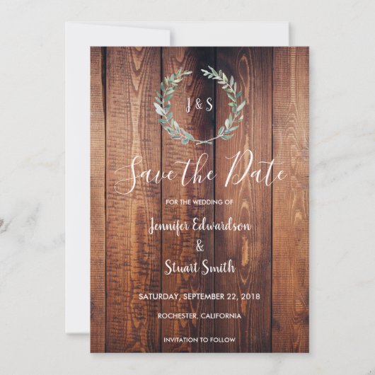 De bijtende botanische waterverf laat de datum ops save the date (Voorkant)