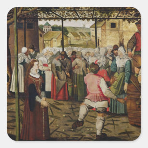 De bijtende dans vierkante sticker