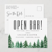 De bijtende Open Bar van het Bos van de Waterverf  Aankondigingskaart (Voorkant / Achterkant)