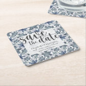 De bijtende Waterverf Floral bewaart de Datum Kartonnen Onderzetters (Schuin)