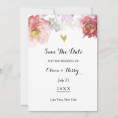 De bijtende Waterverf Floral sparen de Kaart van d (Voorkant)