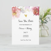 De bijtende Waterverf Floral sparen de Kaart van d (Staand voorkant)