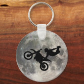 De bike springt over de maan sleutelhanger (Voorkant)
