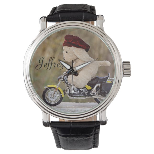 De Biker hond - Horloge (Voorkant)