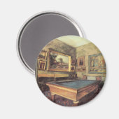 De biljartzaal bij Menil Hubert door Edgar Degas Magneet (Voorkant / Achterkant)