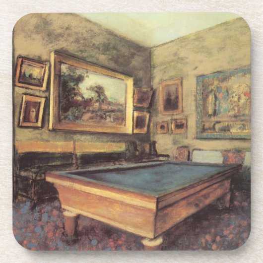 De Billiard Room in Menil Hubert van Edgar Degas Bier Onderzetter (Voorkant)