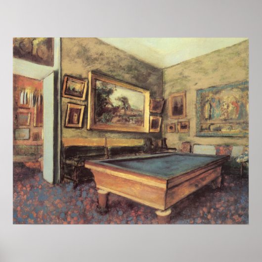 De Billiard Room in Menil Hubert van Edgar Degas Poster (Voorkant)