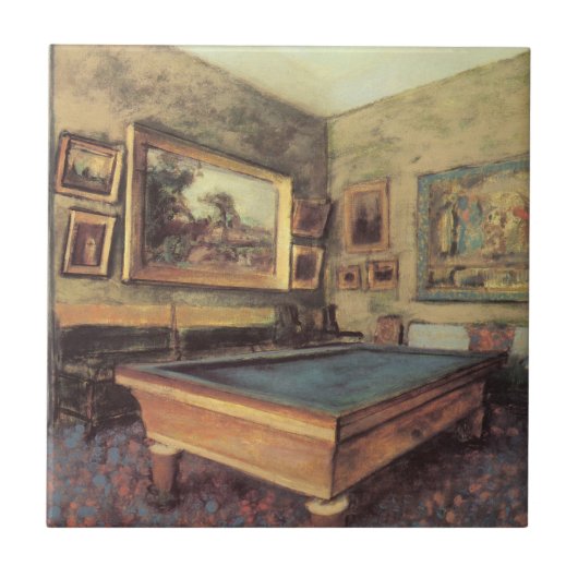 De Billiard Room in Menil Hubert van Edgar Degas Tegeltje (Voorkant)