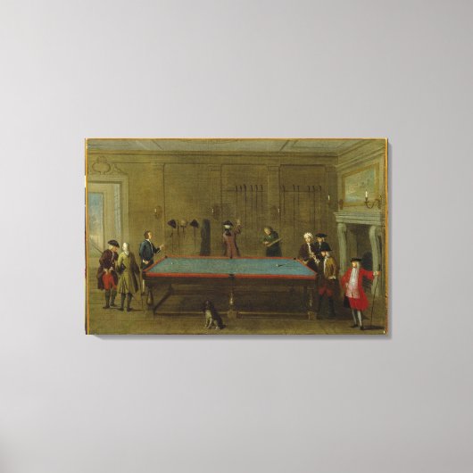 De Billiard Room (olie op doek) Canvas Afdruk (Voorkant)