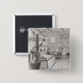 De bindery Laurens Janszoon Koster, gegraveerd doo Vierkante Button 5,1 Cm (Voorkant /achterkant)