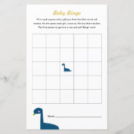 De Bingo van het Spel van het Baby shower van Dino