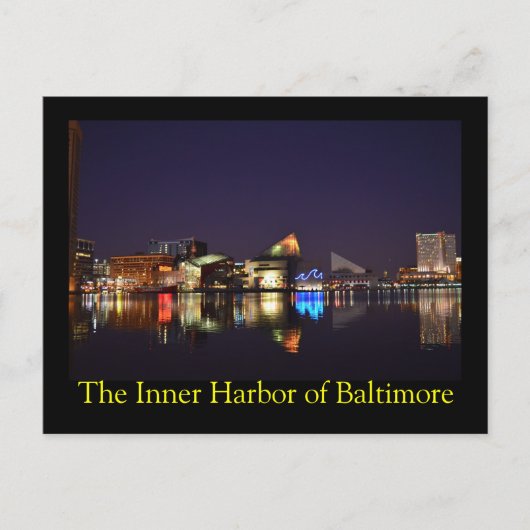 De binnenhaven van Baltimore bij nacht Briefkaart (Voorkant)