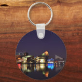 De binnenhaven van Baltimore bij nacht Sleutelhanger (Voorkant)