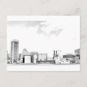 De binnenhaven van Baltimore Briefkaart