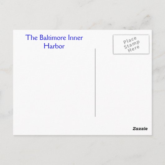 De binnenhaven van Baltimore Briefkaart (Achterkant)