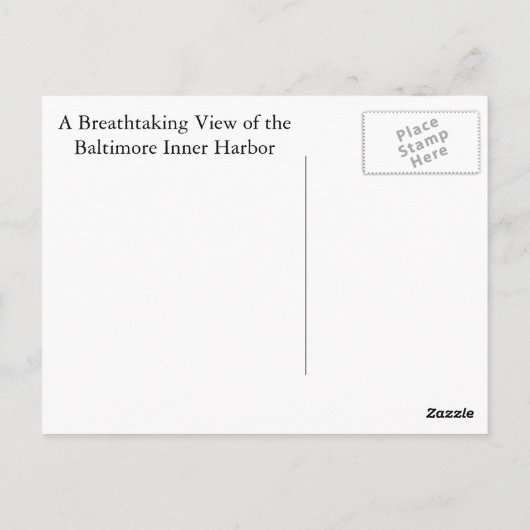 De binnenhaven van Baltimore Briefkaart (Achterkant)
