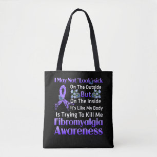 De binnenkant is zoals mijn lichaam fibromyalgie tote bag