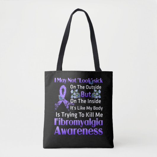 De binnenkant is zoals mijn lichaam fibromyalgie tote bag (Voorkant)