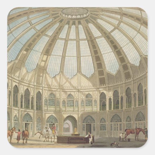 De binnenkant van de Stallen, van "Uitzichten van  Vierkante Sticker (Voorkant)