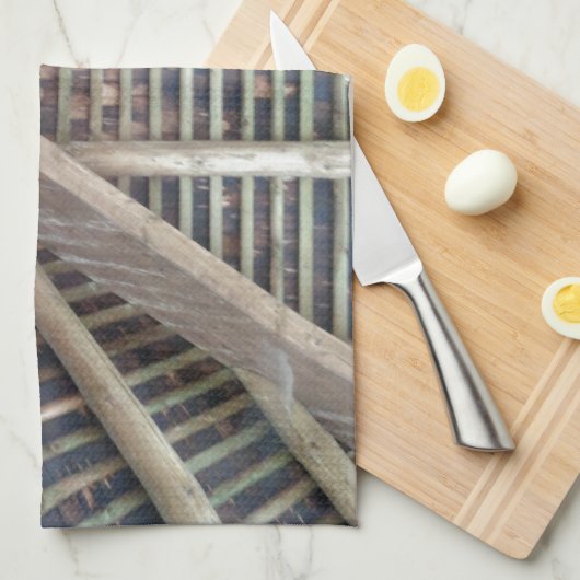 De binnenkant van een houten dak theedoek (Quarter Fold)