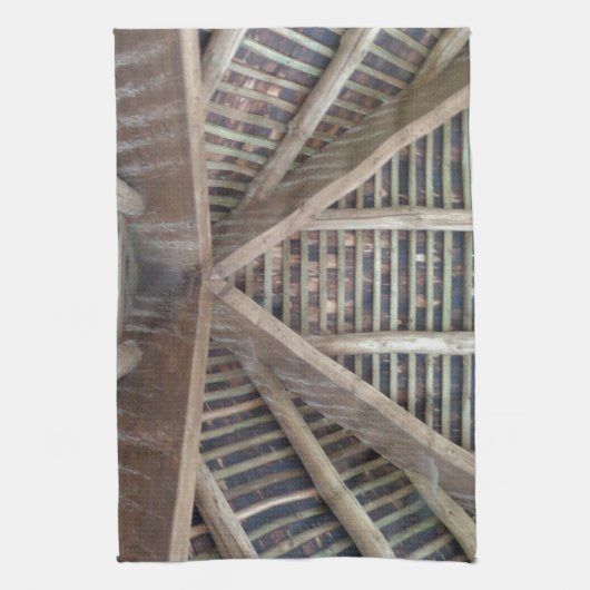 De binnenkant van een houten dak theedoek (Verticaal)