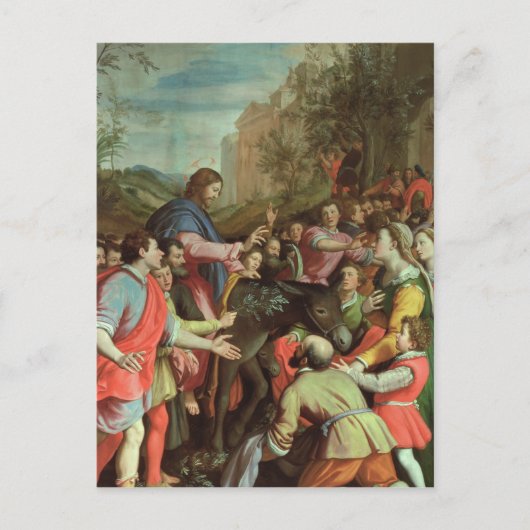 De binnenkomst van Christus in Jeruzalem Briefkaart (Voorkant)