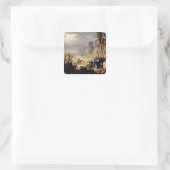 De binnenkomst van Christus in Jeruzalem Vierkante Sticker (Tas)