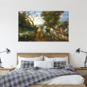 De binnenkomst van de dieren in de ark van Noah Canvas Afdruk (Insitu (Slaapkamer))