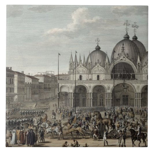 De binnenkomst van de Fransen in Venetië en de die Tegeltje (Voorkant)