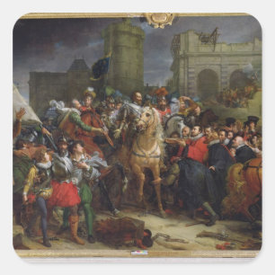 De binnenkomst van Henri IV in Parijs Vierkante Sticker