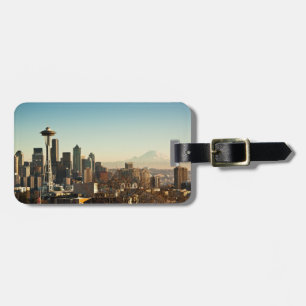 De binnenstad van Seattle skyline en Space Needle Bagagelabel