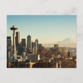 De binnenstad van Seattle skyline en Space Needle Briefkaart (Voorkant)