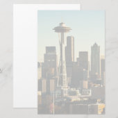 De binnenstad van Seattle skyline en Space Needle Briefpapier (Voorkant / Achterkant)