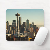 De binnenstad van Seattle skyline en Space Needle Muismat (Met muis)