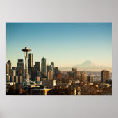 De binnenstad van Seattle skyline en Space Needle Poster (Voorkant)