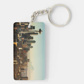 De binnenstad van Seattle skyline en Space Needle Sleutelhanger (achterkant)