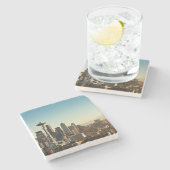 De binnenstad van Seattle skyline en Space Needle Stenen Onderzetter (Zijkant)