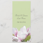 De binnenste menukaart, de roze appelbloemen. menu (Achterkant)