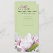 De binnenste menukaart, de roze appelbloemen. menu (Voorkant / Achterkant)