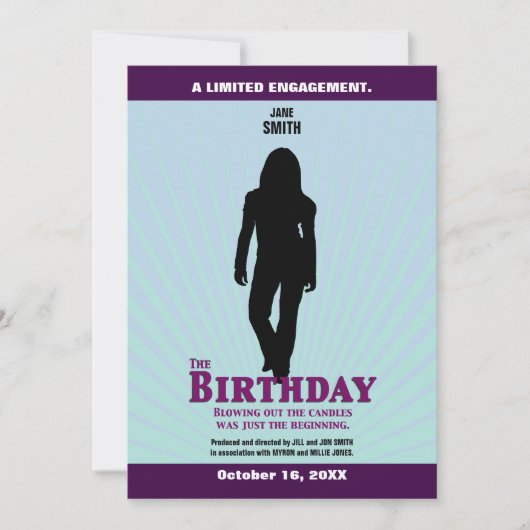 De bioscoopuitnodiging van de Birthday (Meisje) Kaart (Voorkant)