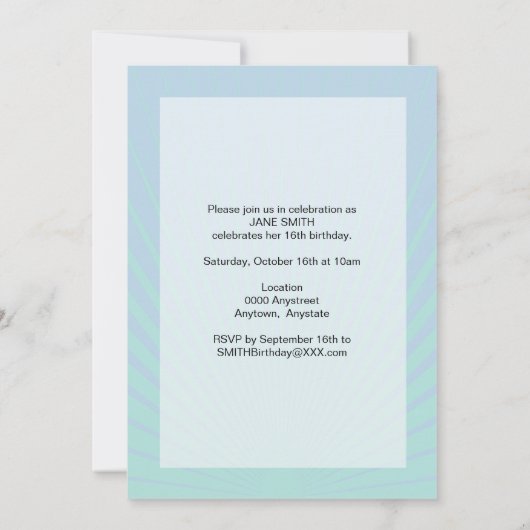 De bioscoopuitnodiging van de Birthday (Meisje) Kaart (Achterkant)