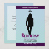 De bioscoopuitnodiging van de Birthday (Meisje) Kaart (Voorkant / Achterkant)