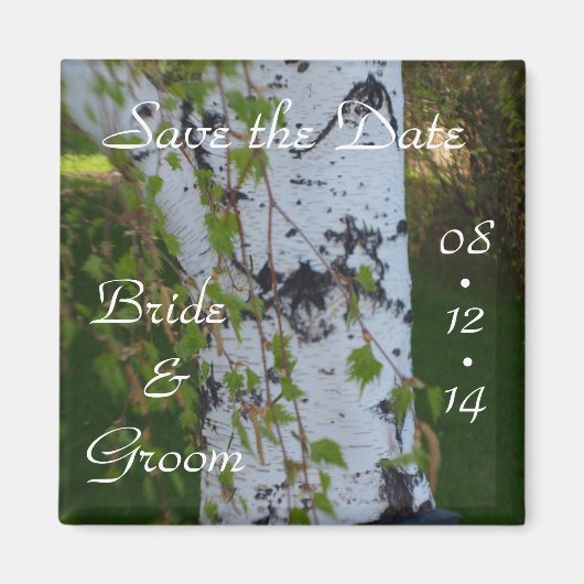 De Birchboom van de Zomdag sparen de Datum Magneet (Voorkant)