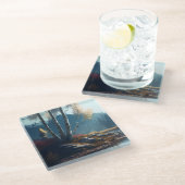 De Birches Northern Ireland Round, Birch Uitzicht Glazen Onderzetter (Schuin)