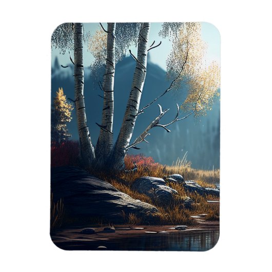 De Birches Northern Ireland Round, Birch Uitzicht Magneet (Verticaal)