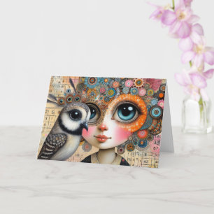 De Bird Lady Collage Alle gelegenheden Kaart