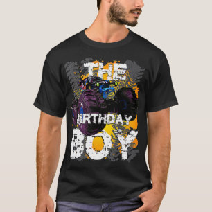 De Birthday Boy Monster Truck Matching Family Par T-shirt