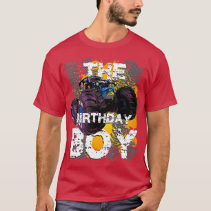 De Birthday Boy Monster Truck Matching Family Par T-shirt